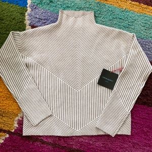 NWT Cynthia Rowley Mock Neck Striped Sweater